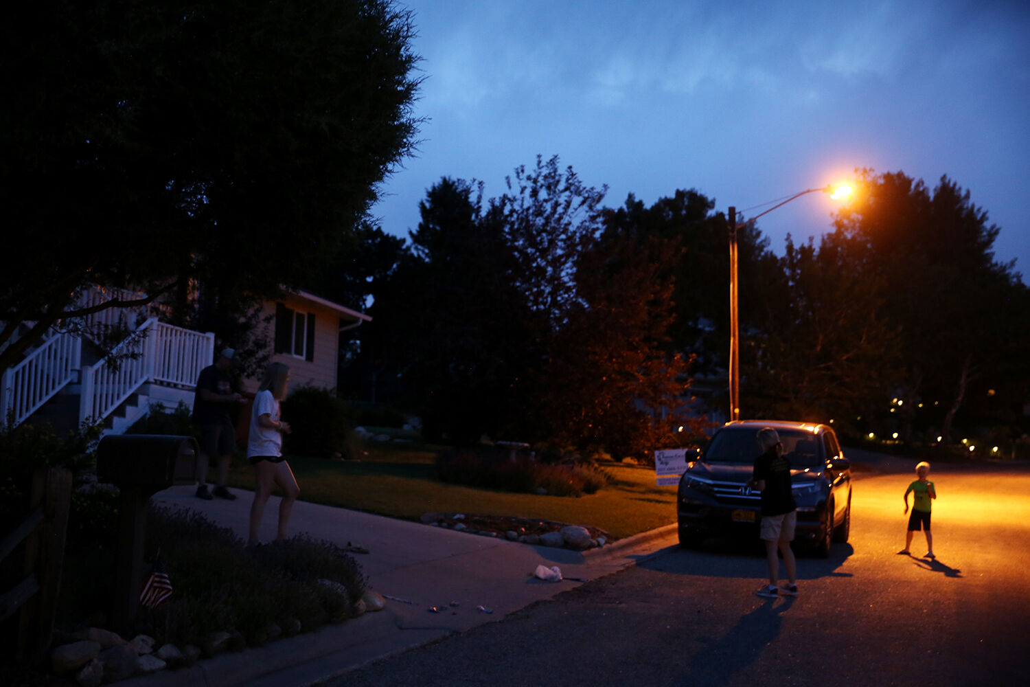 Finn Johnson, 9, snuck around the car into the street